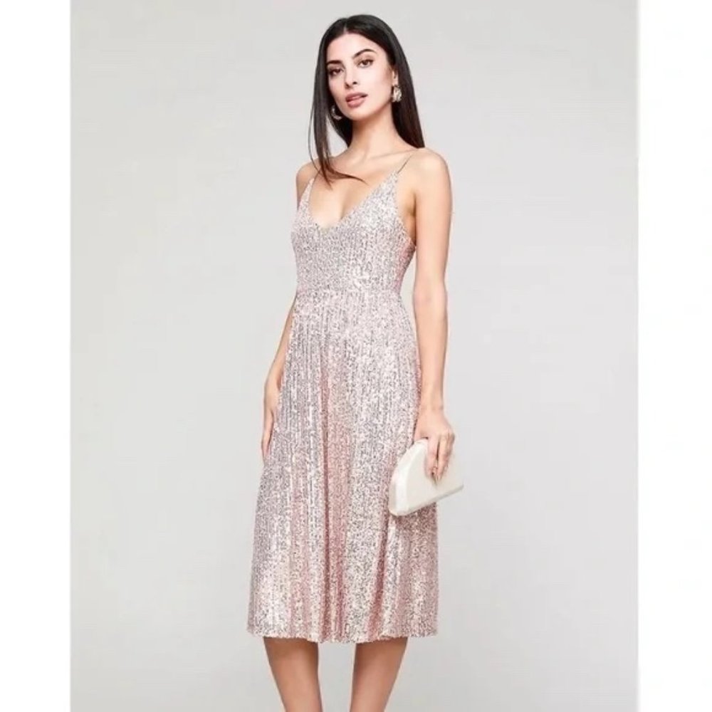 Shero Ellis Rose Gold Midi Dress
